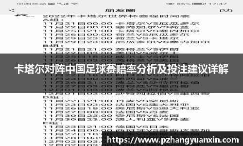 卡塔尔对阵中国足球赛赔率分析及投注建议详解